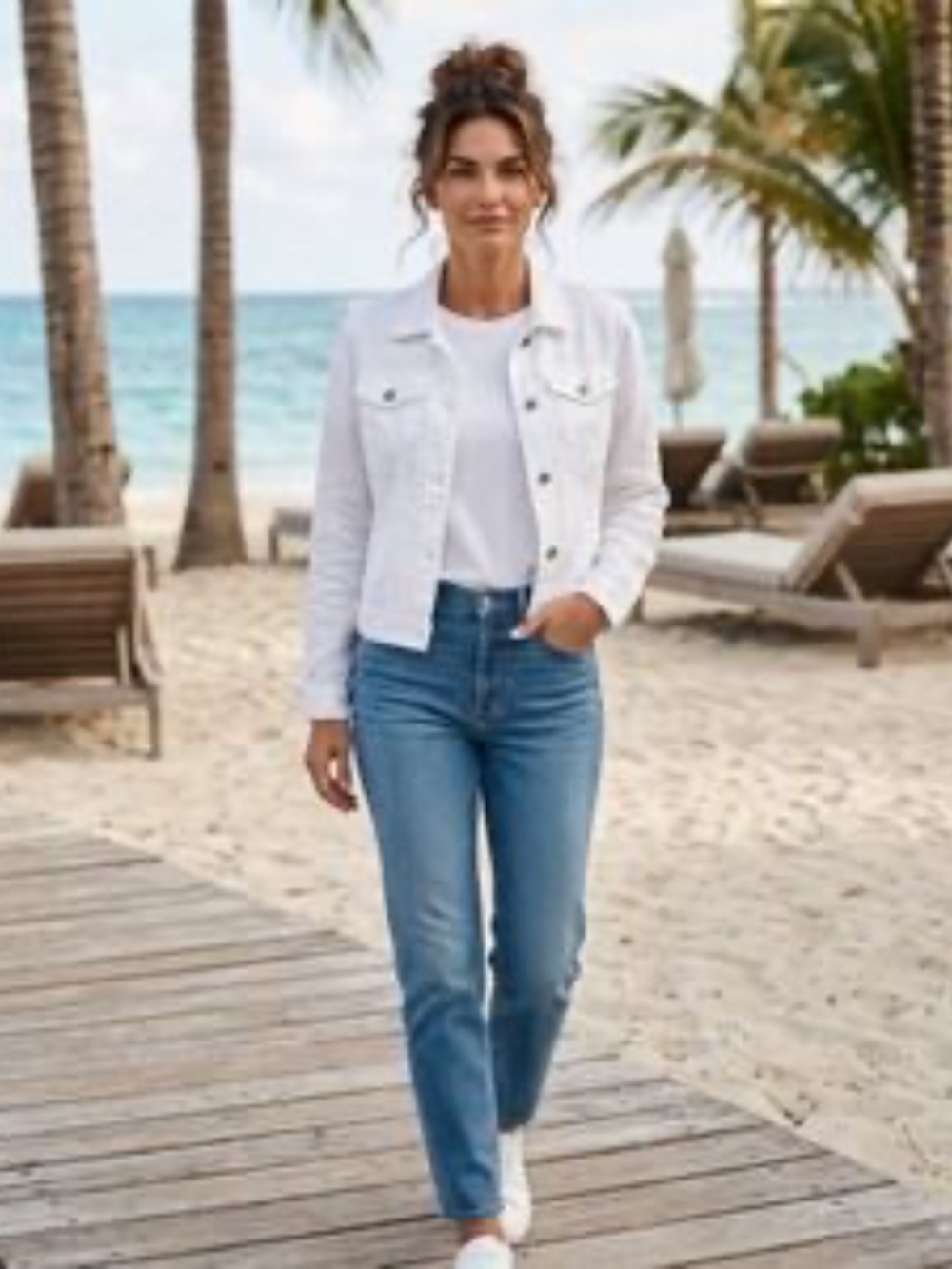Jones & Co. White 100% Linen Lightweight Jacket Size 2X EUC